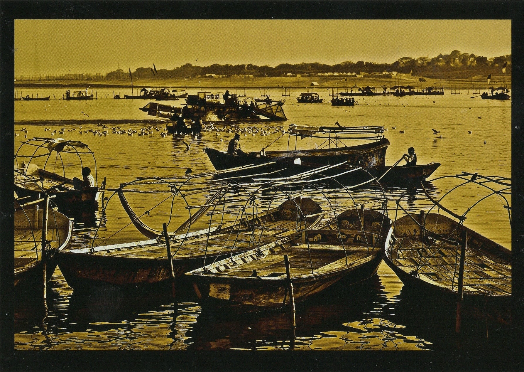 Postcard - Boats on the Ganges